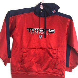 Tennessee Titans NFL Mens Track Jacket Red Navy Mock Neck Snap Drawstring 2X